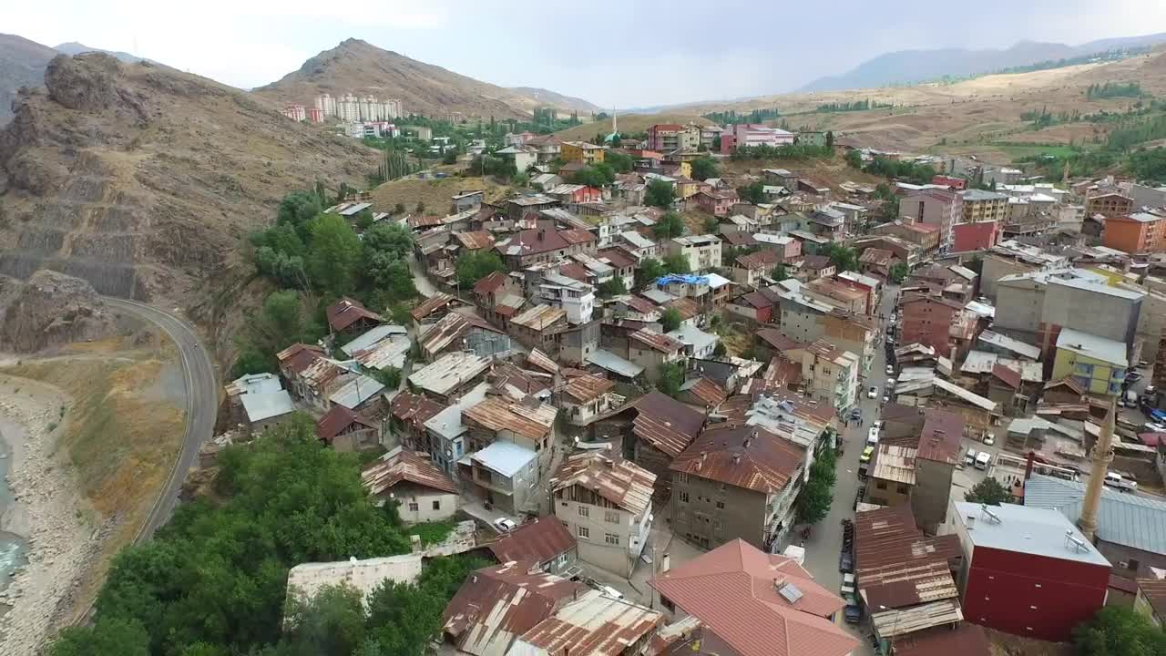 Stock Video Aerial View Of A Poor Town Live Wallpaper for PC