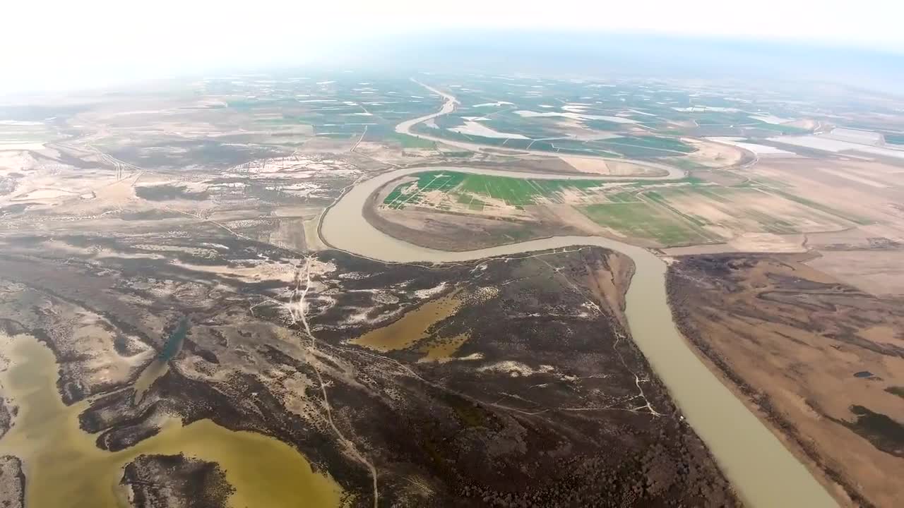 Stock Video Aerial View Of A River Leading To The Ocean Live Wallpaper for PC