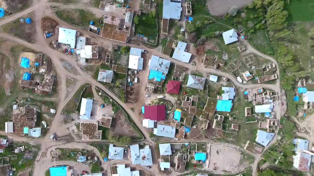 Stock Video Aerial View Of A Rural Village Live Wallpaper for PC