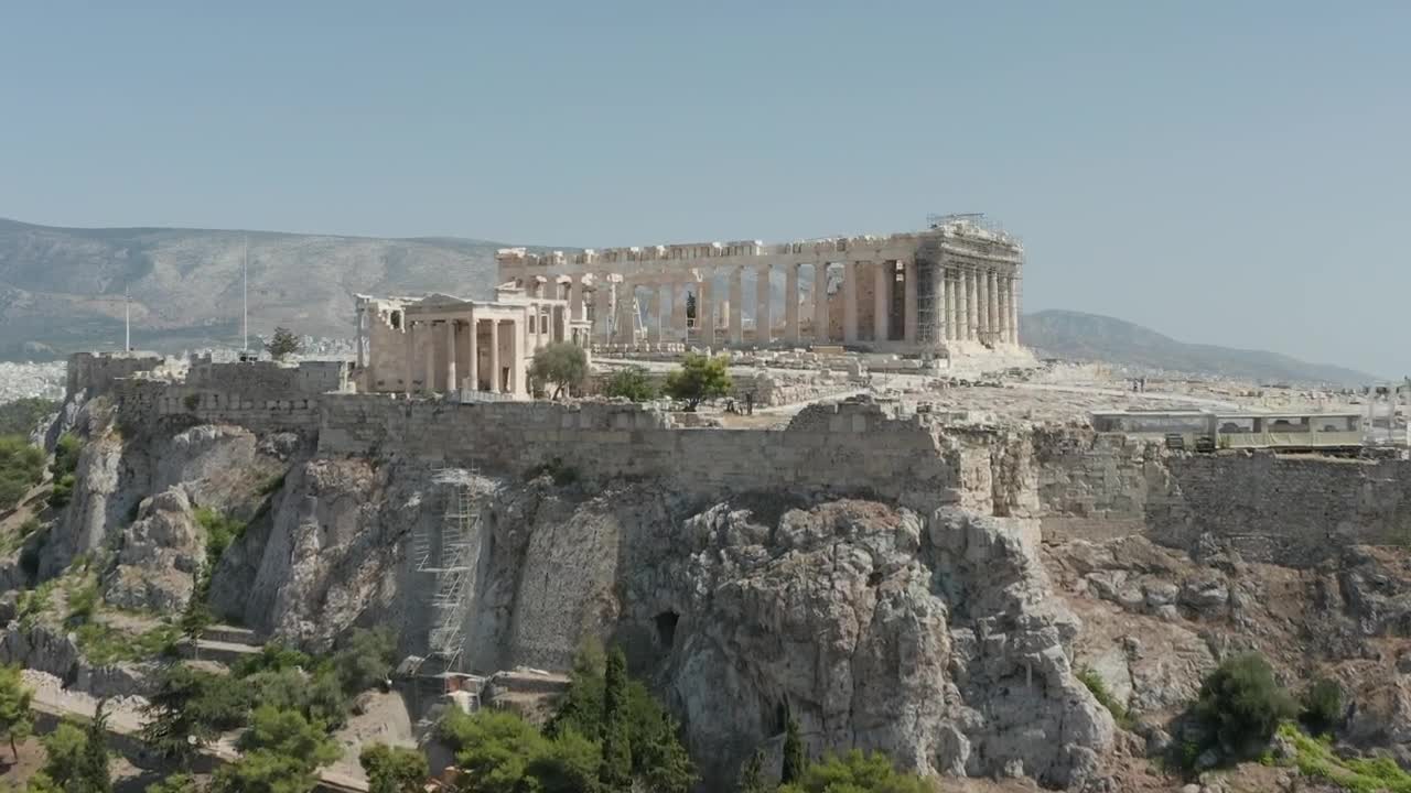 Stock Video Aerial View Of Athens Ruins Live Wallpaper for PC