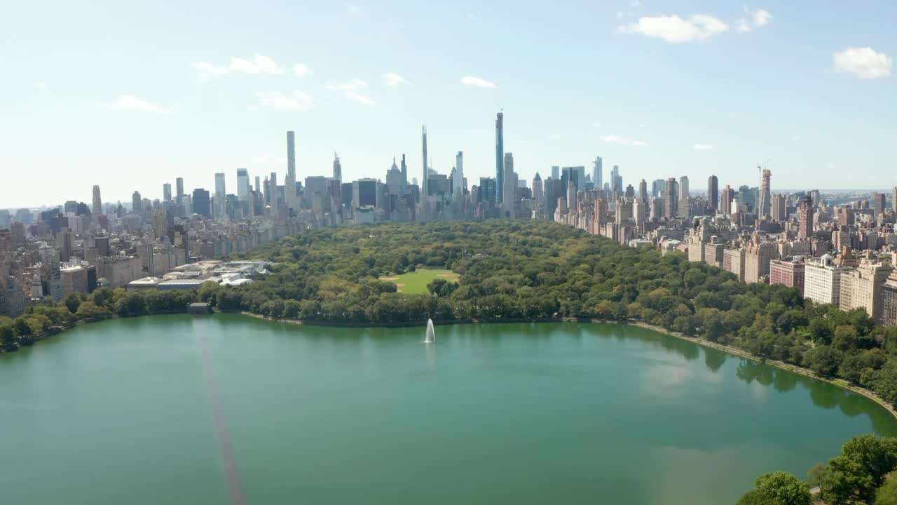Stock Video Aerial View Of Central Park Lake A Sunny Day At Live Wallpaper for PC