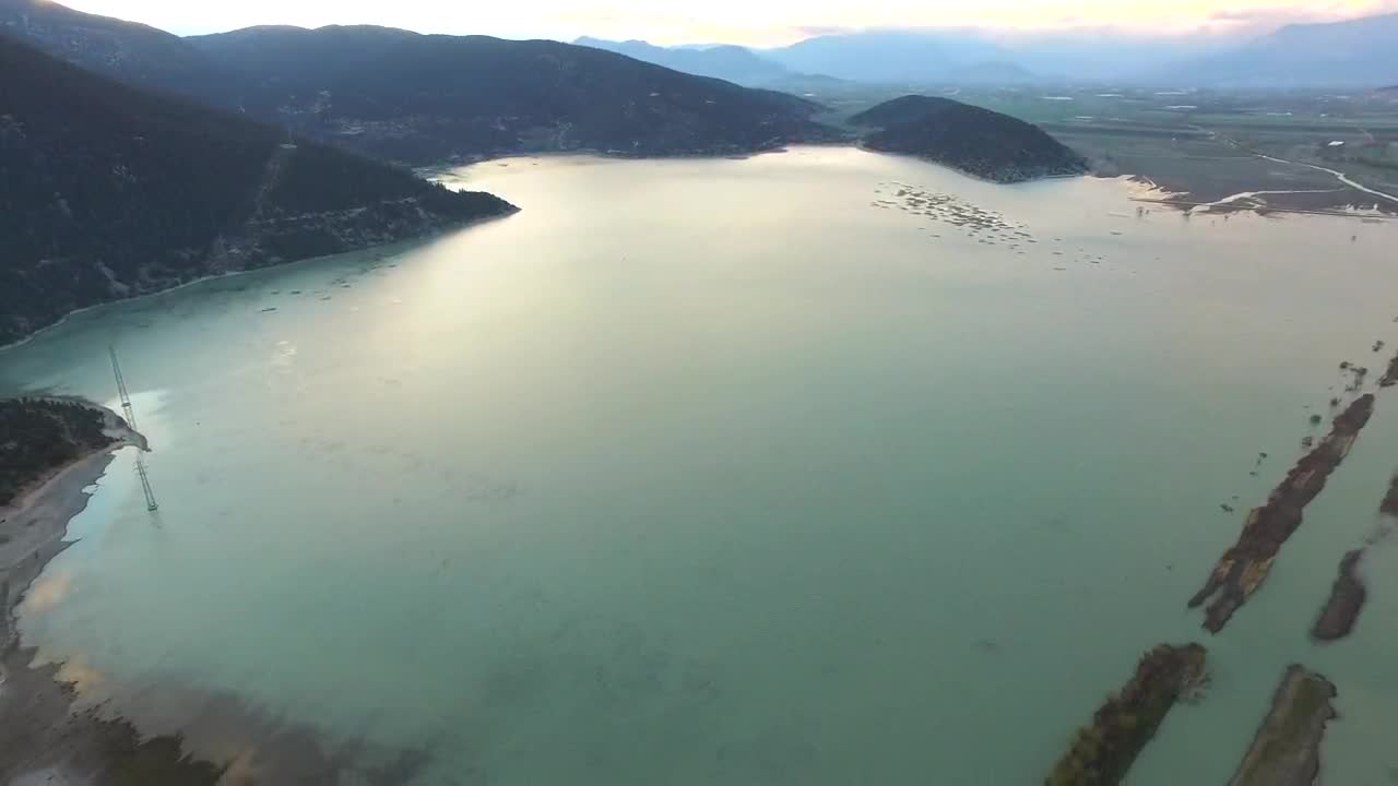 Stock Video Aerial View Of Flood And Disrupted Roads Live Wallpaper for PC