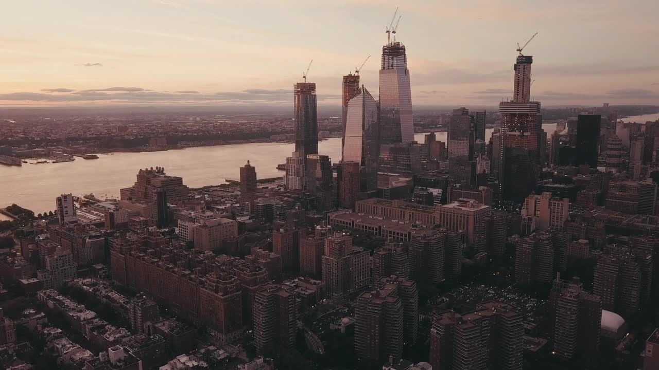 Stock Video Aerial View Of Manhattan In Sepia Tones Live Wallpaper for PC