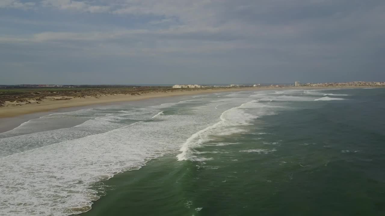 Stock Video Aerial View Of Sandy Coast And The Ocean Live Wallpaper for PC