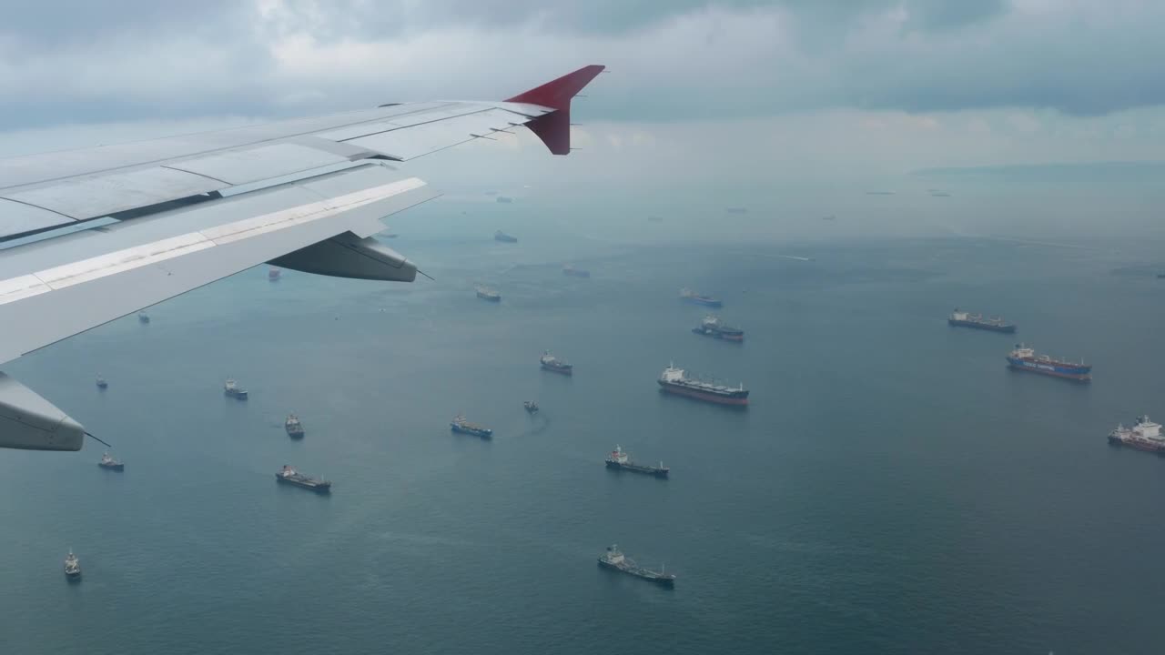 Stock Video Aerial View Of Ships In The Ocean Live Wallpaper for PC