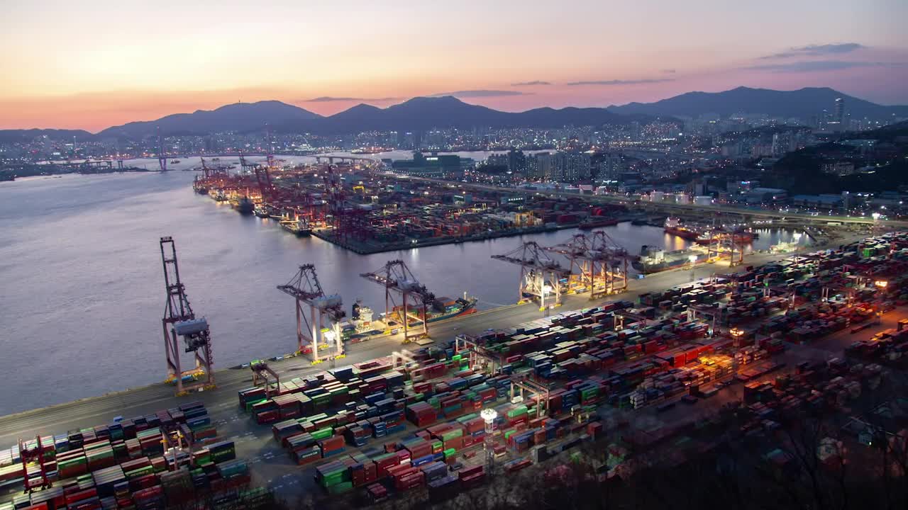 Stock Video Aerial View Of The Container Port In Busan Live Wallpaper for PC