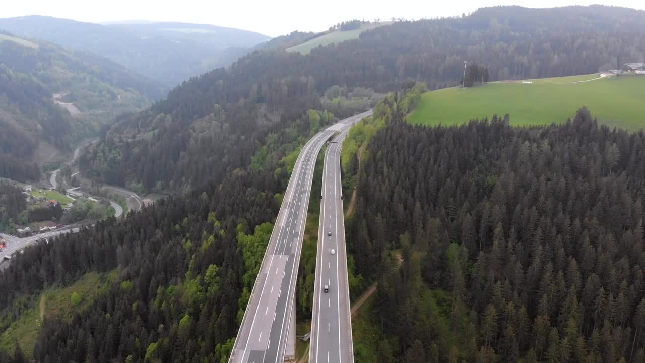 Stock Video Aerial View Of The Highway In The Mountains Live Wallpaper for PC