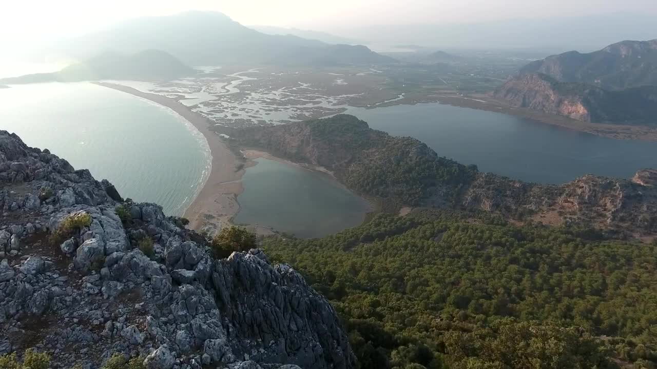 Stock Video Aerial View Of The Ocean Lakes And Mountains Live Wallpaper for PC