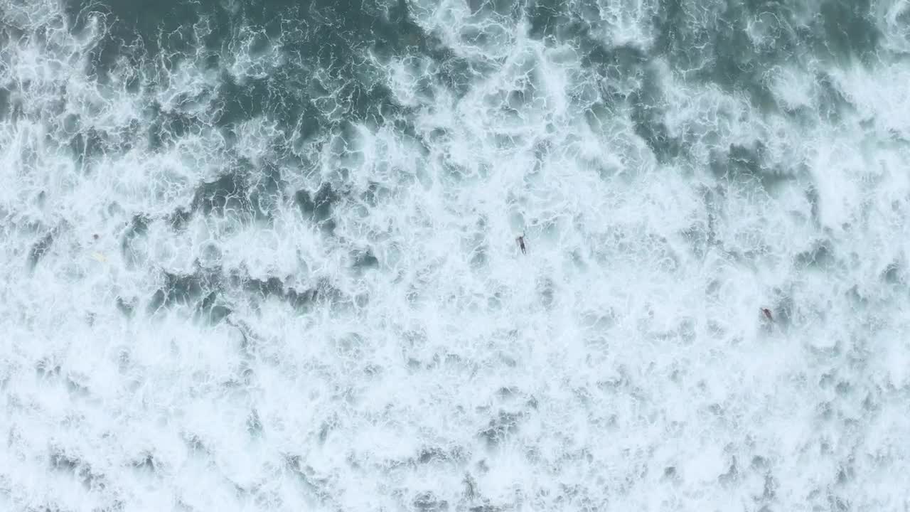 Stock Video Aerial View Of The Sea And People Surfing Live Wallpaper for PC