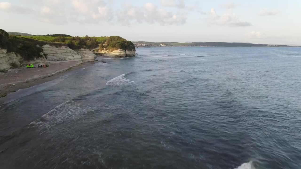 Stock Video Aerial Walk Along A Rocky Coast Live Wallpaper for PC