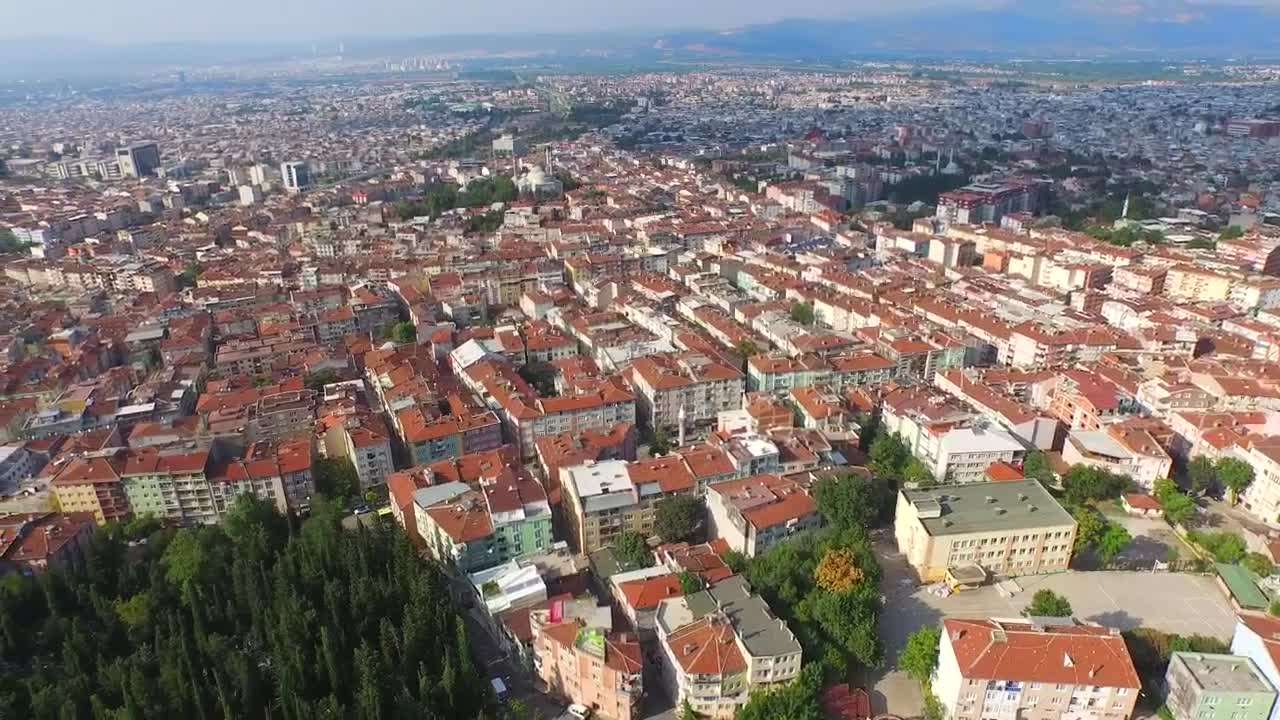Stock Video Aerial Wide View Of A Big City Live Wallpaper for PC