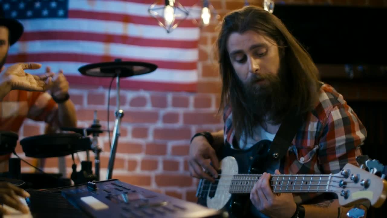 Stock Video A Band Playing Together On A Rehearsal Live Wallpaper for PC