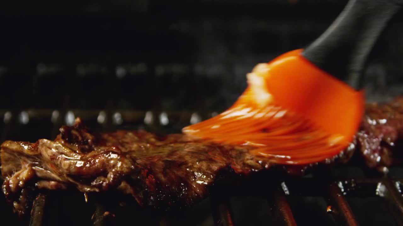 Stock Video Basting A Steak On The Grill Live Wallpaper For PC