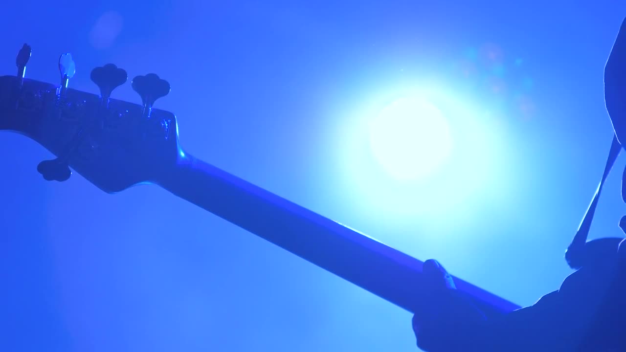 Stock Video Bass Guitar Player Performing On Stage Live Wallpaper For PC