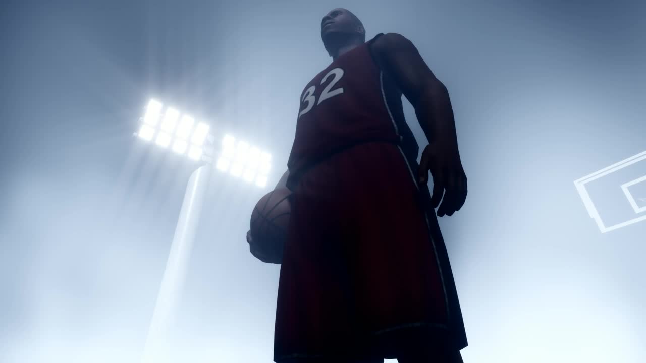 Stock Video Basketball Player Standing Under Spotlights Live Wallpaper For PC