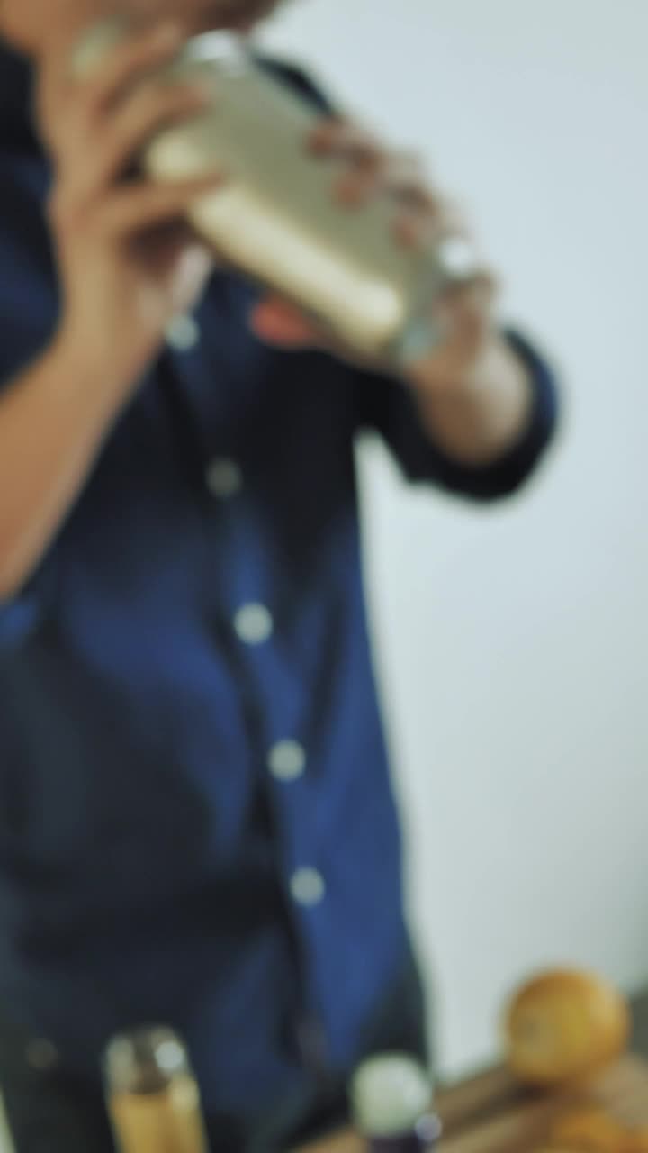 Stock Video Bartender Shaking A Cocktail Mixer Live Wallpaper For PC