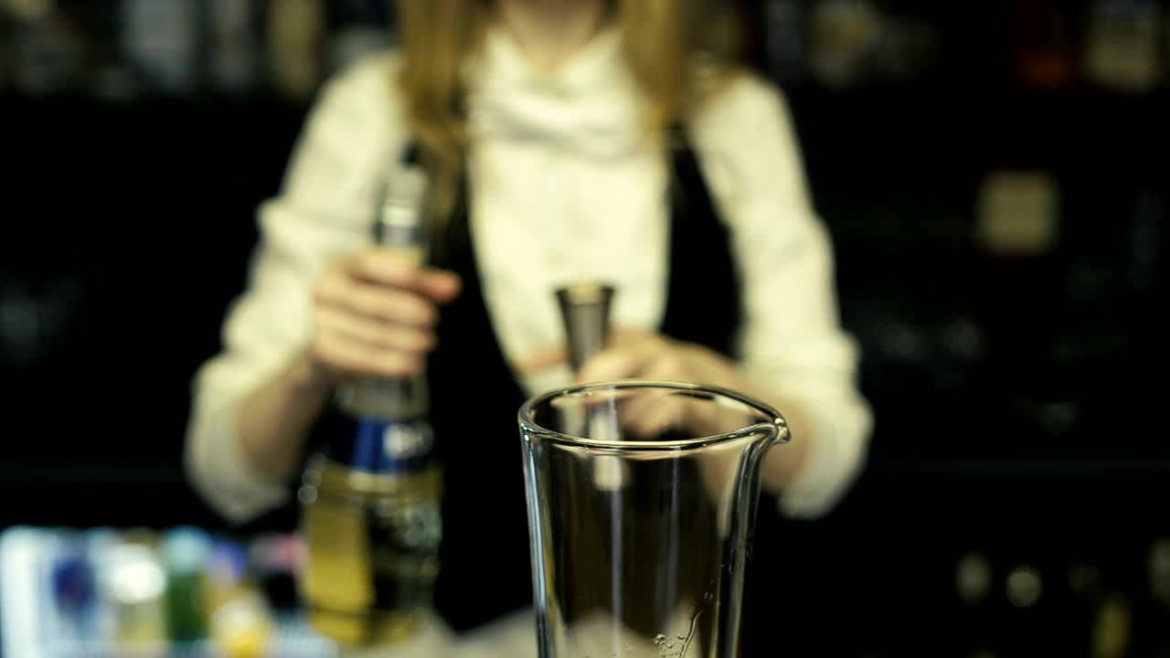 Stock Video Bartender Pouring Shots Into A Mixer Live Wallpaper For PC