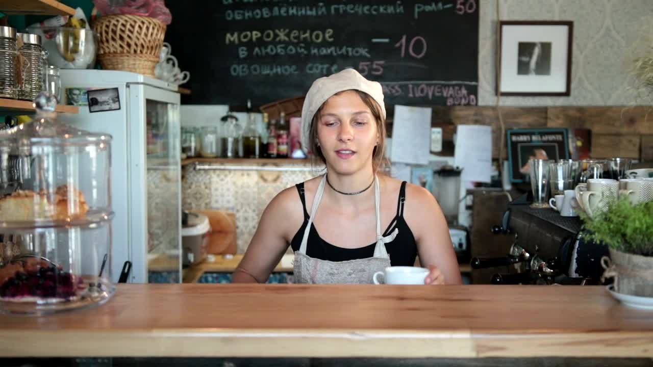 Stock Video Barista Pouring Milk Into A Small Coffee Live Wallpaper For PC