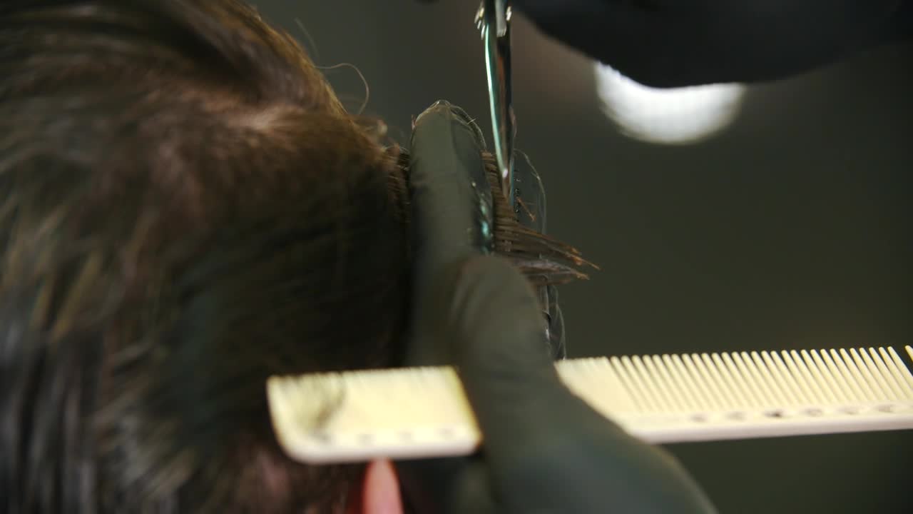 Stock Video Barber Cutting Clients Hair With Scissors Live Wallpaper For PC