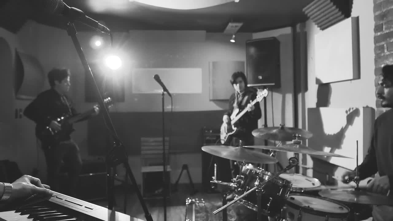 Stock Video Band Playing Music In A Recording Studio Live Wallpaper For PC