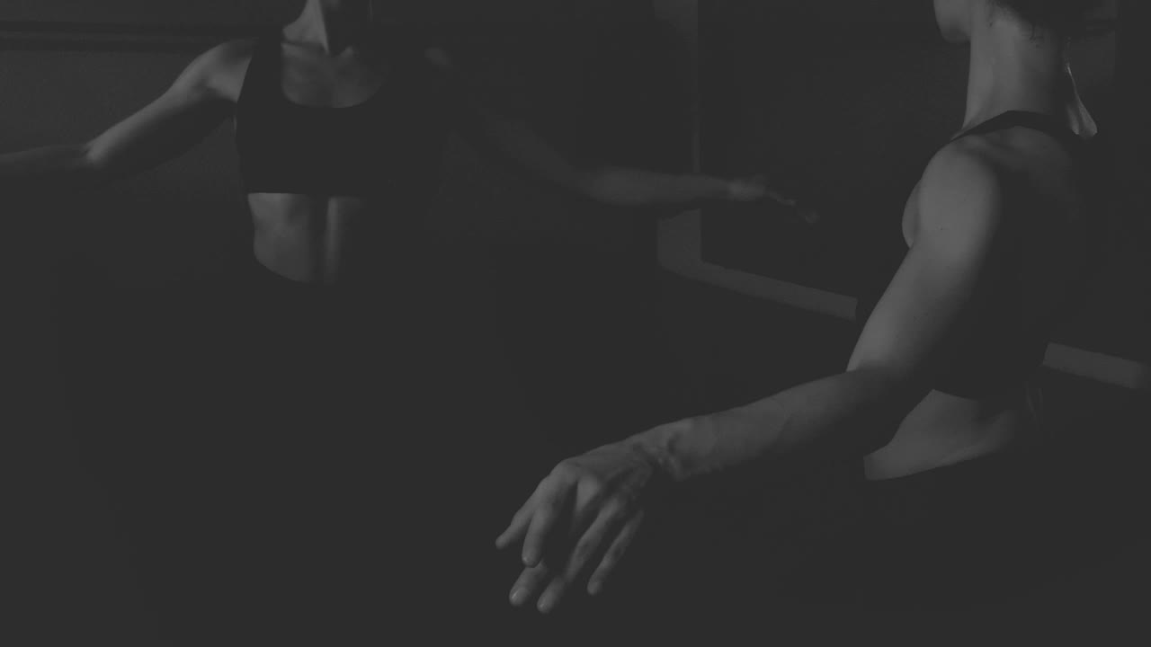 Stock Video Ballet Dancer Warming Up In Front Of A Mirror Live Wallpaper For PC