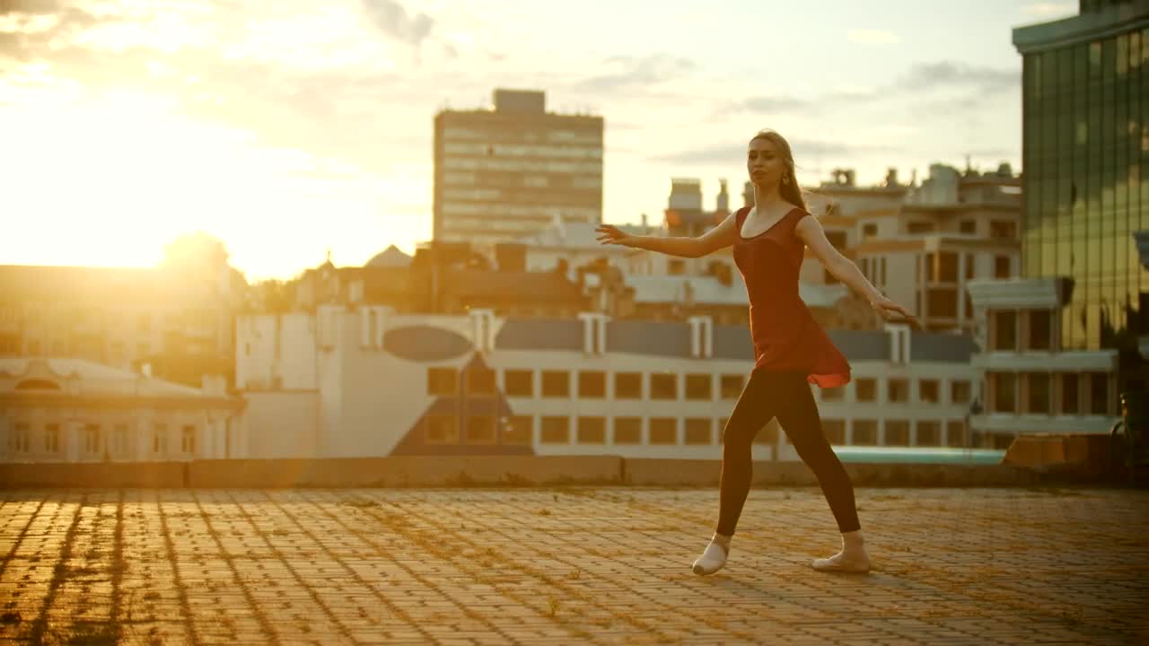 Stock Video Ballet Dancer Taking An Artistic Leap Live Wallpaper For PC