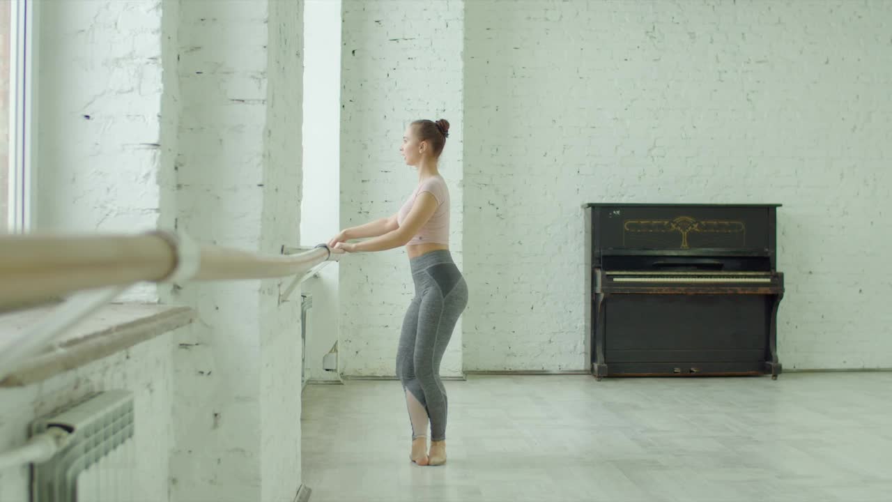 Stock Video Ballet Dancer Stretching On A Barre Live Wallpaper For PC