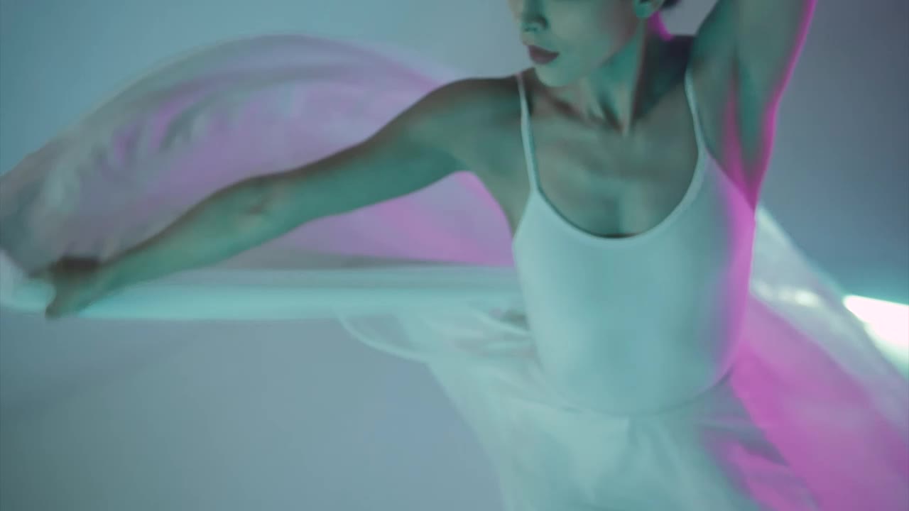 Stock Video Ballet Dancer Dancing Flamboyantly Under Colored Lights Live Wallpaper For PC