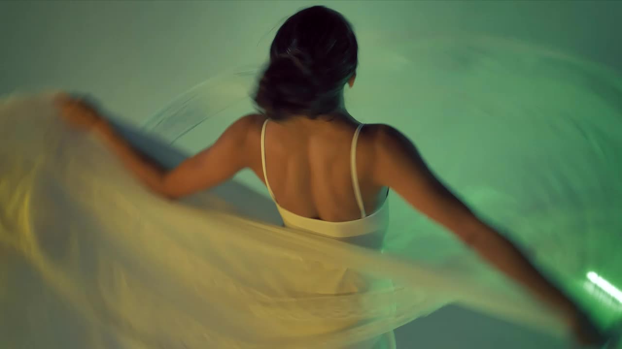 Stock Video Ballerina Dancing Artistically Wearing A White Dress Live Wallpaper For PC