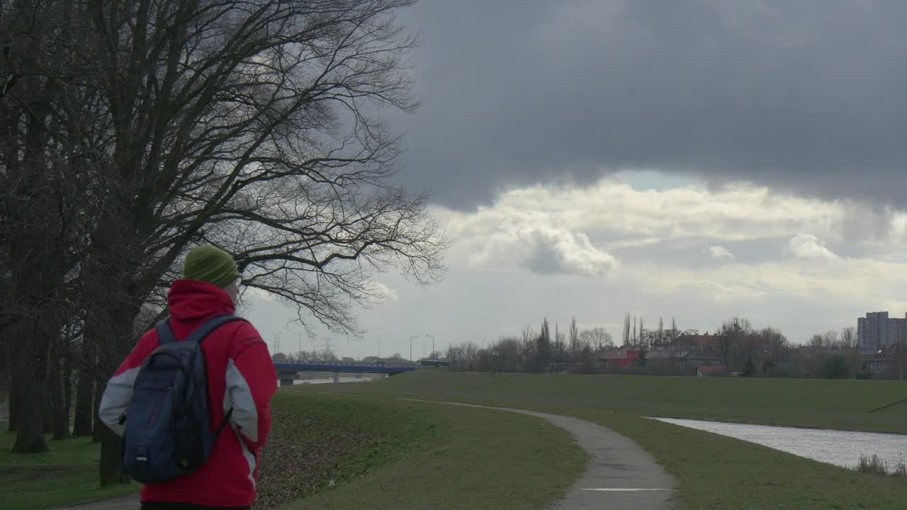 Stock Video Backpacker Walking On A Path Live Wallpaper For PC