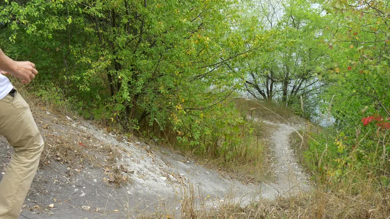 Stock Video Backpacker Walking Down The Hill Live Wallpaper For PC