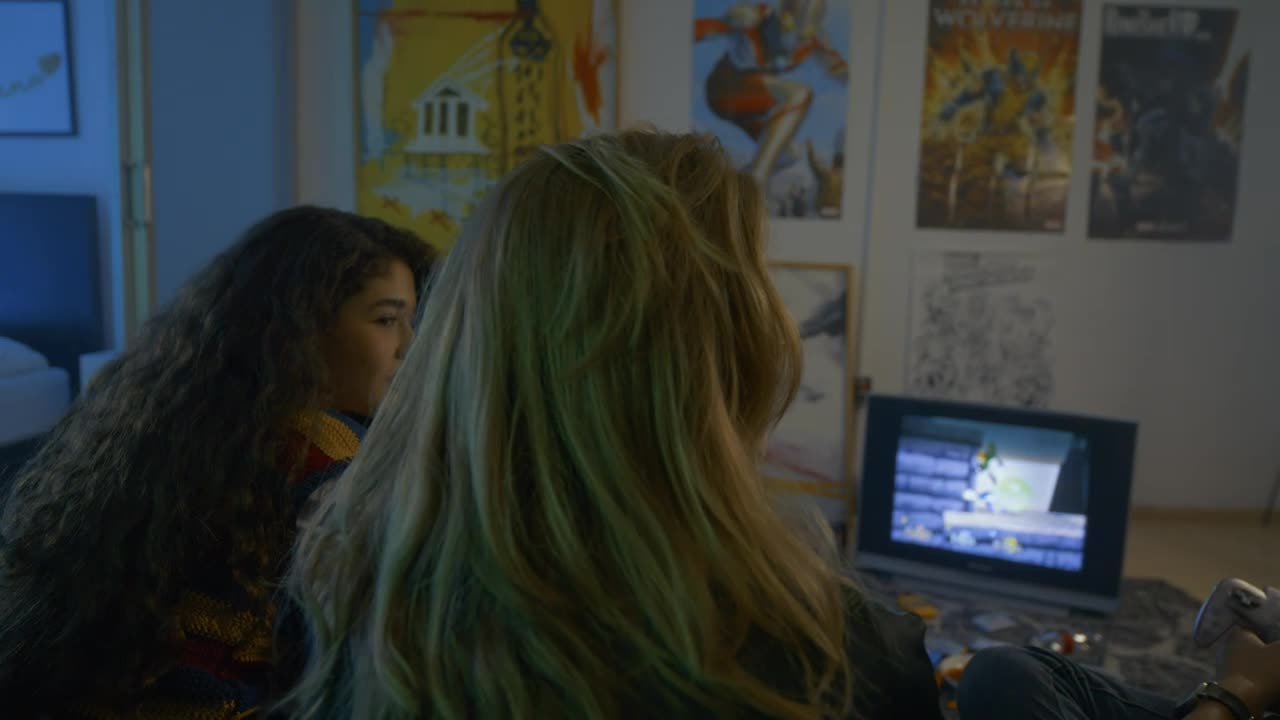 Stock Video Back View Of Friends Playing Old Video Games Live Wallpaper For PC