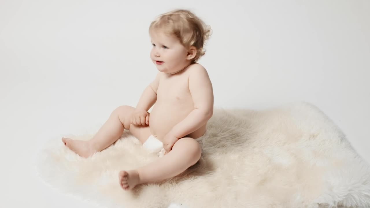 Stock Video Baby Girl In The Studio Eats A Snack Live Wallpaper For PC