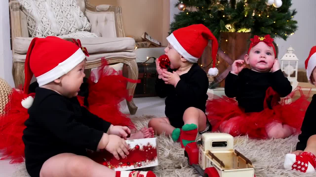Stock Video Babies Playing With Christmas Gifts Live Wallpaper For PC