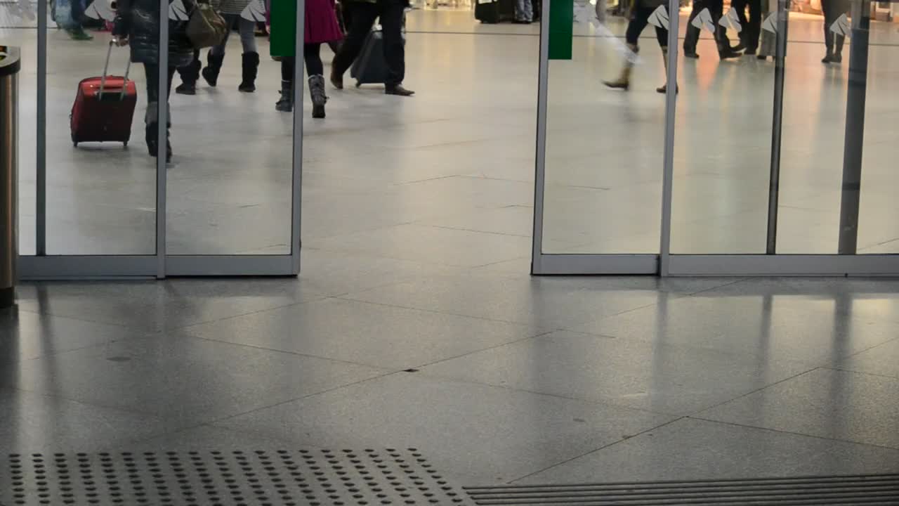 Stock Video Automatic Doors At Madrid Airport Live Wallpaper For PC