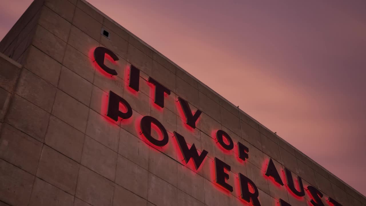 Stock Video Austin Power Plant Building At Dusk Live Wallpaper For PC