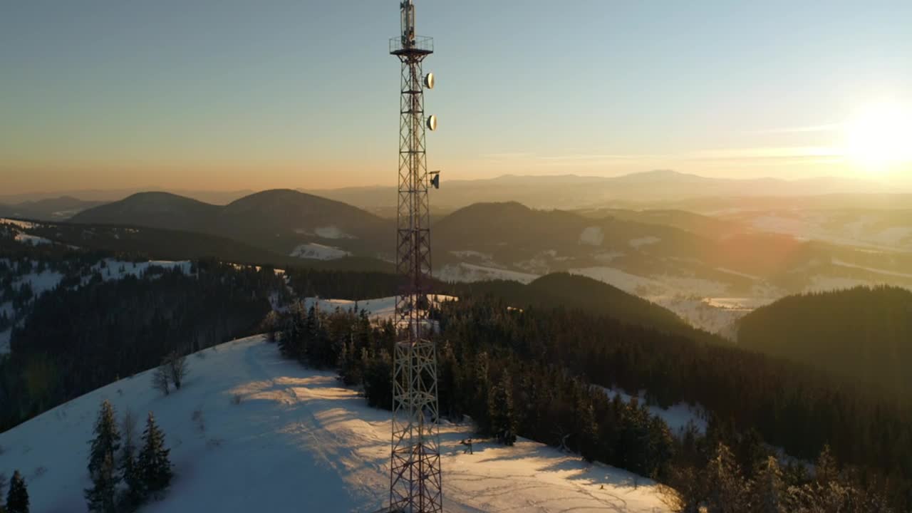 Stock Video Aurora Covering A Forest With A Communication Tower Live Wallpaper For PC