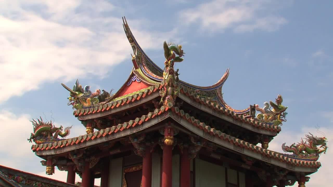 Stock Video Asian Temple Roof Decoration Live Wallpaper For PC