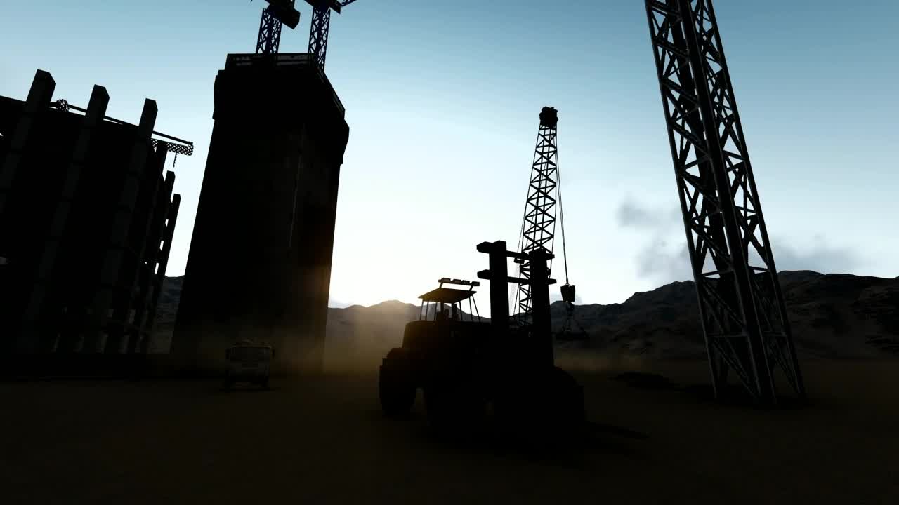 Stock Video Area Under Construction At Dusk Live Wallpaper For PC