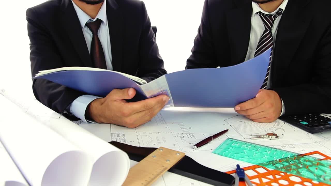 Stock Video Architects In Suit Reviewing Papers In A Folder Live Wallpaper For PC