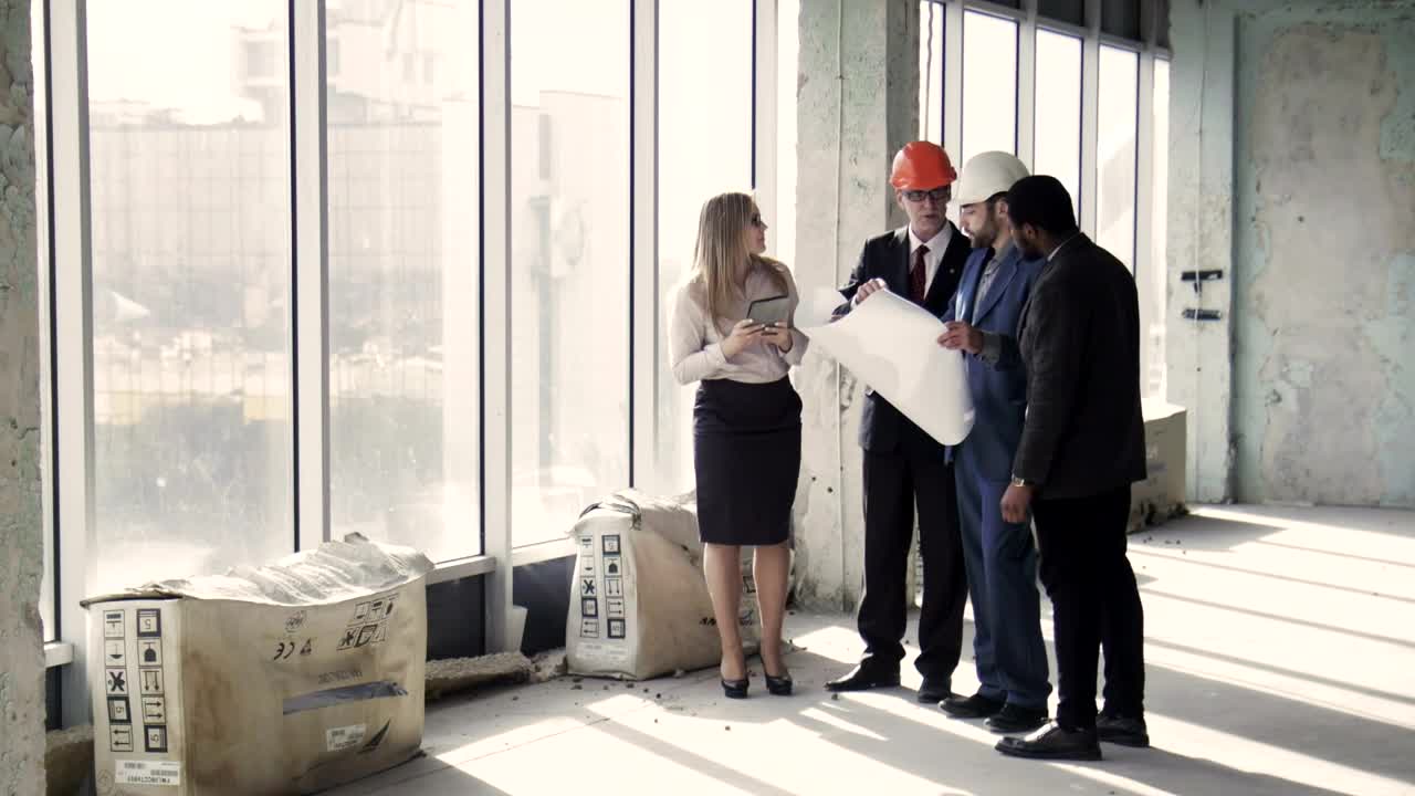 Stock Video Architects Discussing Building Plan Live Wallpaper For PC