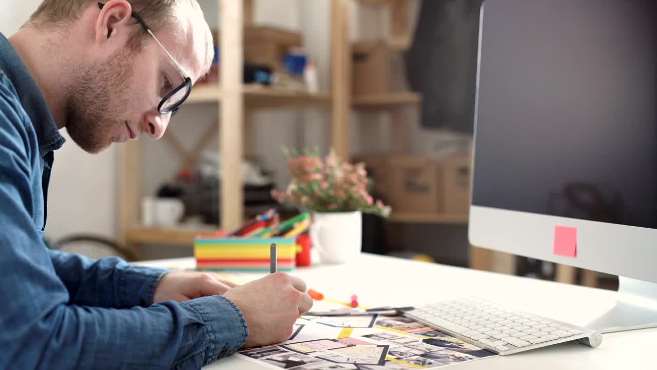 Stock Video Architect Working On A Blueprint In His Office Live Wallpaper For PC
