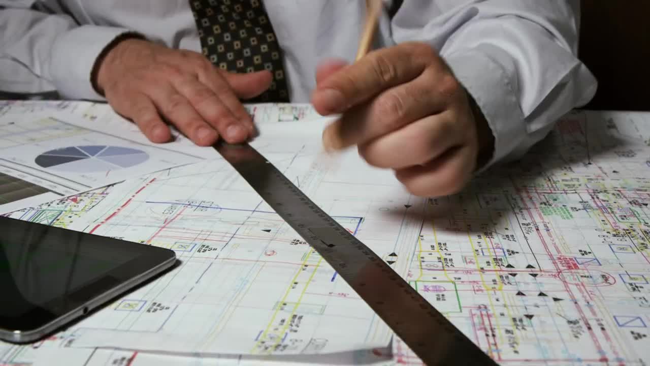 Stock Video Architect Working Late In The Office Live Wallpaper For PC