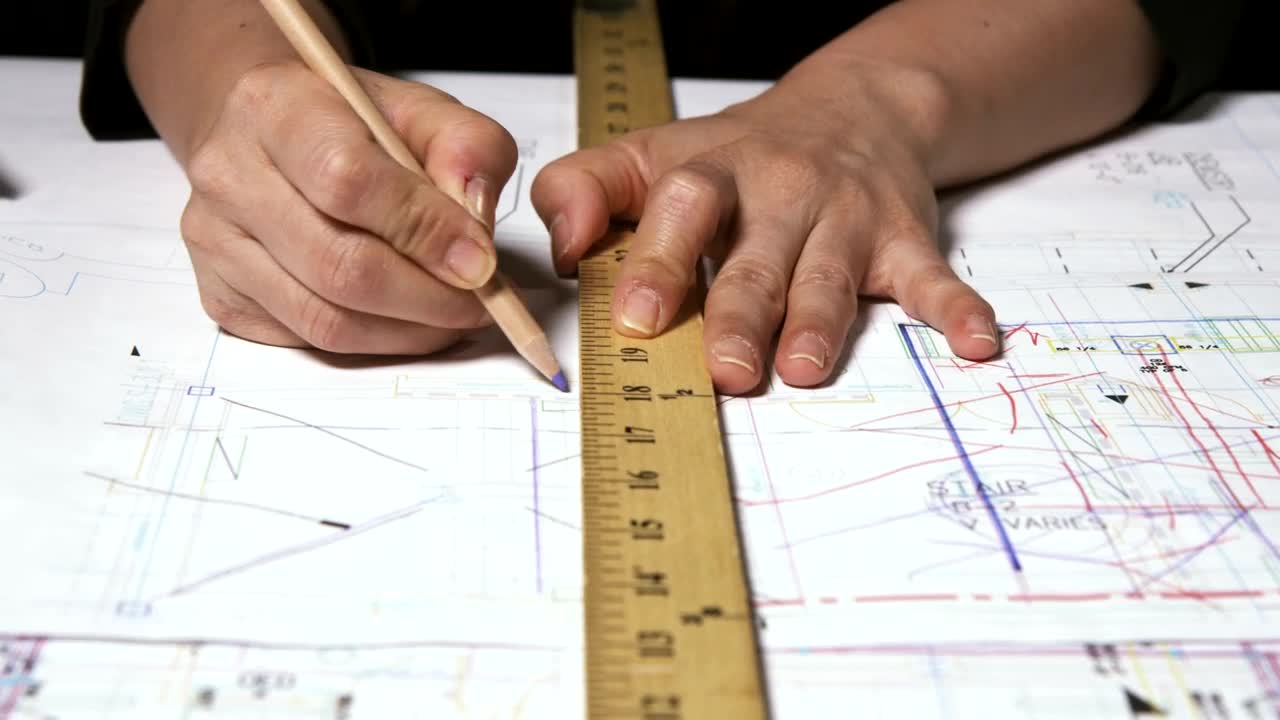 Stock Video Architect Drawing With A Ruler Live Wallpaper For PC