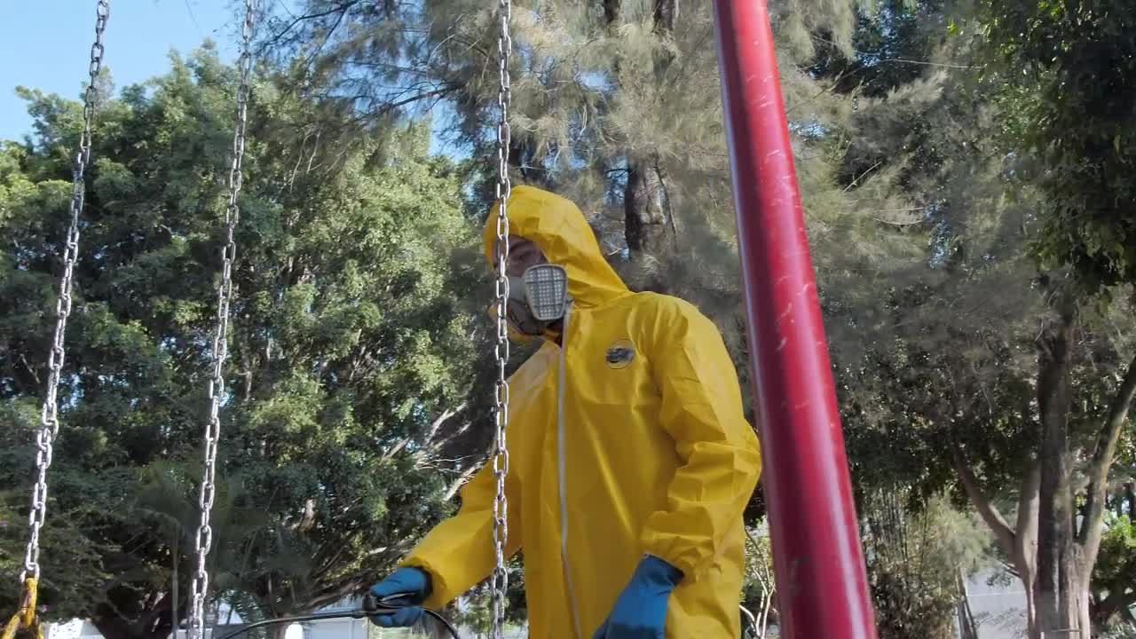 Stock Video Antivirus Staff Disinfecting A Swing Live Wallpaper For PC