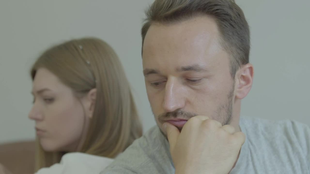 Stock Video Annoyed Man And Woman Back To Back Live Wallpaper For PC