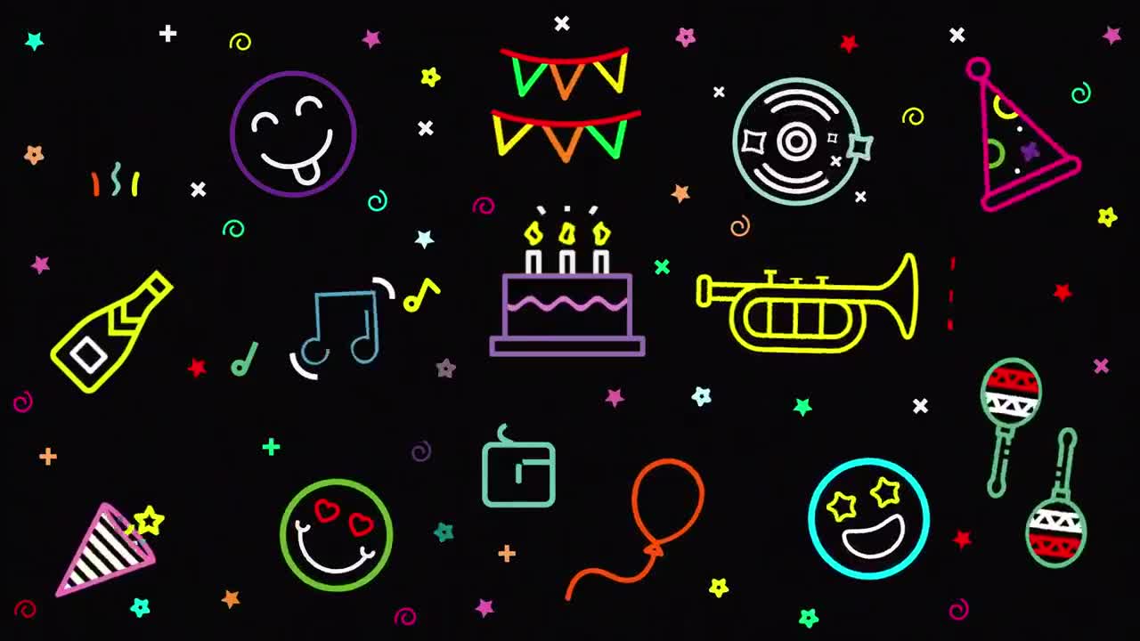 Stock Video Animation Of Party Emojis In Motion Live Wallpaper For PC