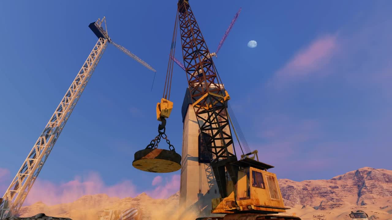 Stock Video Animation Of Construction Machinery Live Wallpaper For PC
