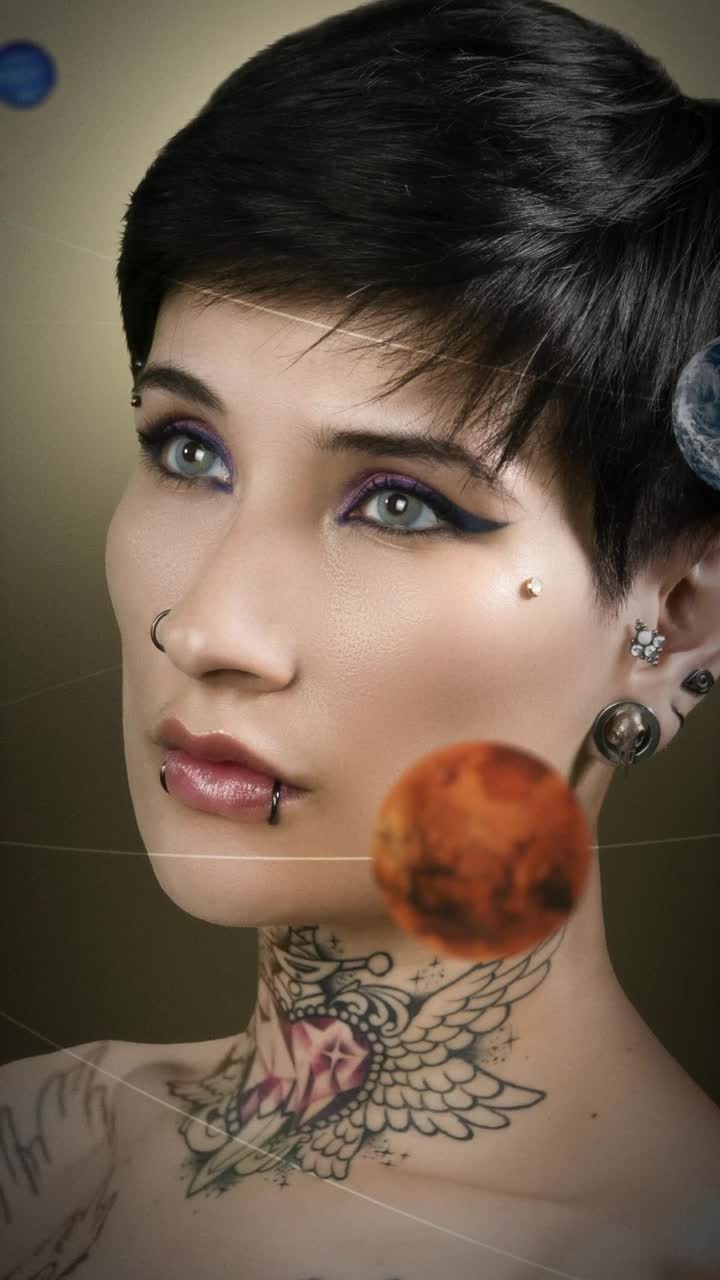 Stock Video Animated Photograph Of Planets Orbiting A Woman Live Wallpaper For PC