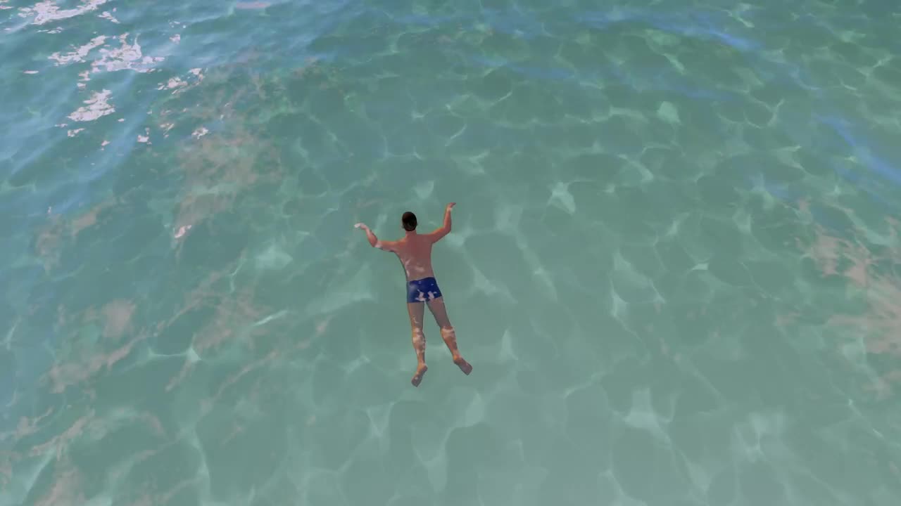 Stock Video Animated Man Swimming Slowly In The Sea Live Wallpaper For PC